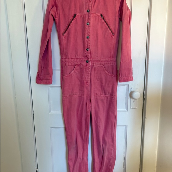 Pink Button-Up Jumpsuit - Picture 2 of 4